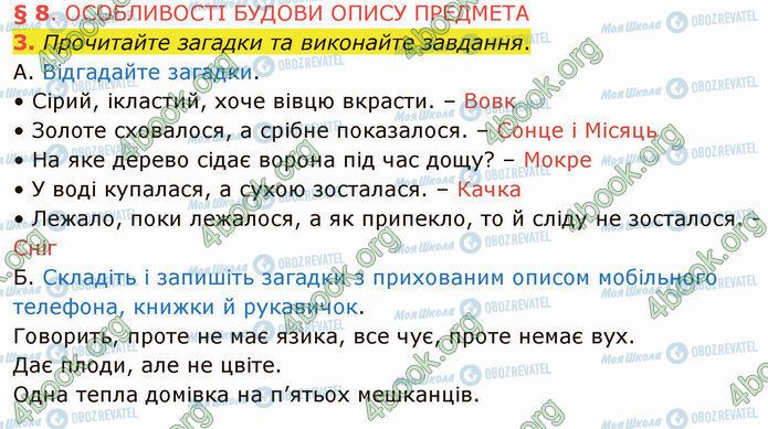 ГДЗ Укр мова 5 класс страница §8 (3)