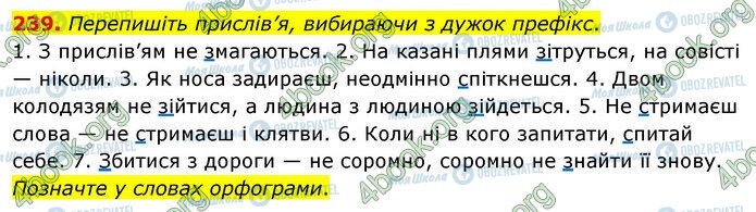 ГДЗ Українська мова 5 клас сторінка 239