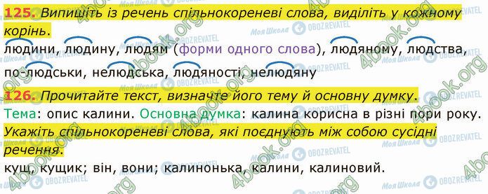 ГДЗ Українська мова 5 клас сторінка 125-126