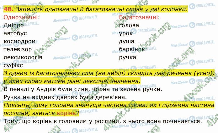 ГДЗ Українська мова 5 клас сторінка 48
