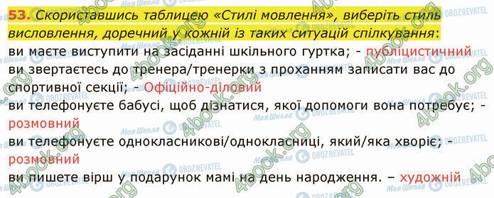 ГДЗ Українська мова 5 клас сторінка 53