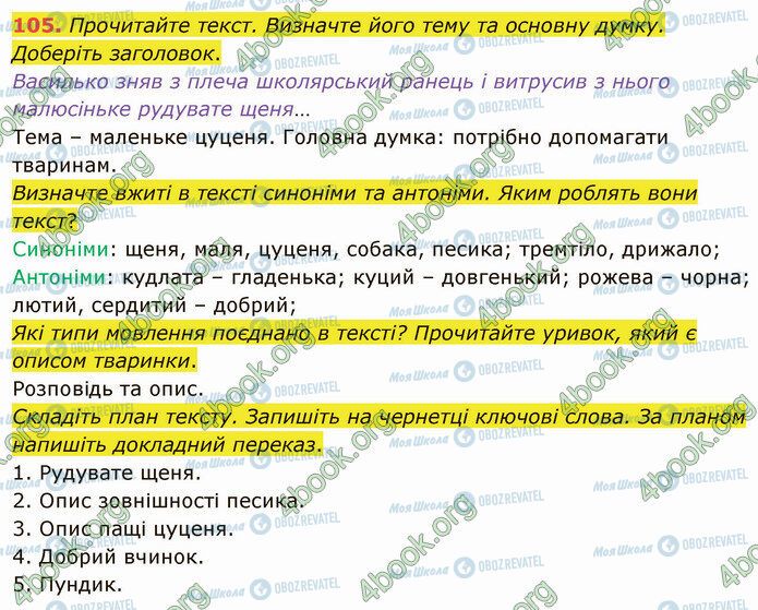 ГДЗ Укр мова 5 класс страница 105