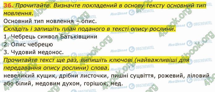 ГДЗ Українська мова 5 клас сторінка 36