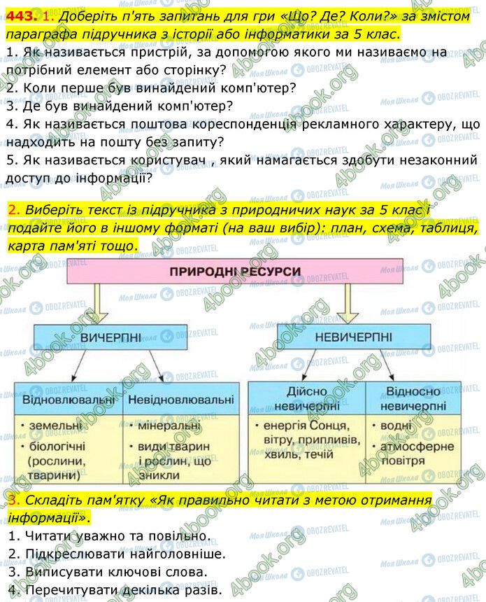 ГДЗ Українська мова 5 клас сторінка 443