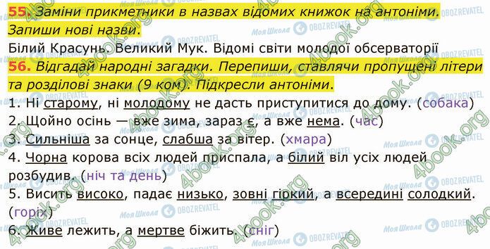 ГДЗ Українська мова 5 клас сторінка 55-56