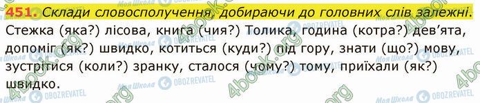 ГДЗ Українська мова 5 клас сторінка 451