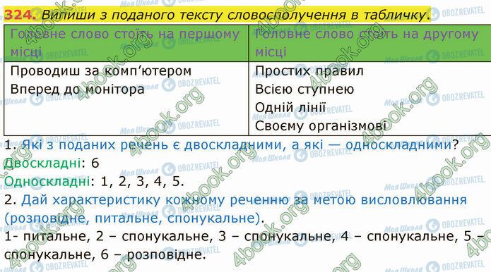 ГДЗ Укр мова 5 класс страница 324