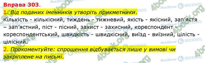 ГДЗ Українська мова 5 клас сторінка 303