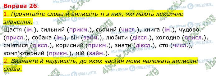 ГДЗ Українська мова 5 клас сторінка 26