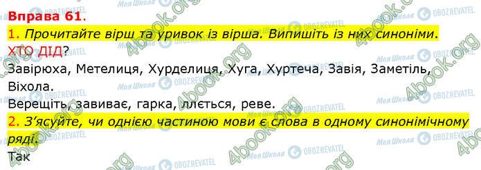 ГДЗ Українська мова 5 клас сторінка 61