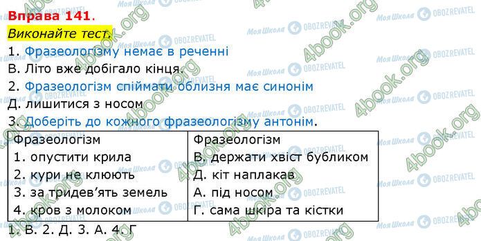 ГДЗ Українська мова 5 клас сторінка 141