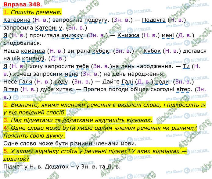 ГДЗ Українська мова 5 клас сторінка 348