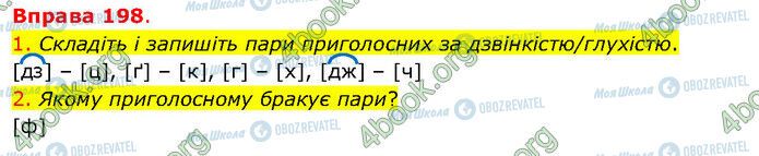 ГДЗ Українська мова 5 клас сторінка 198