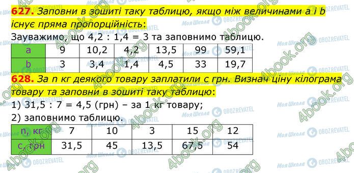 ГДЗ Математика 6 клас сторінка 627-628