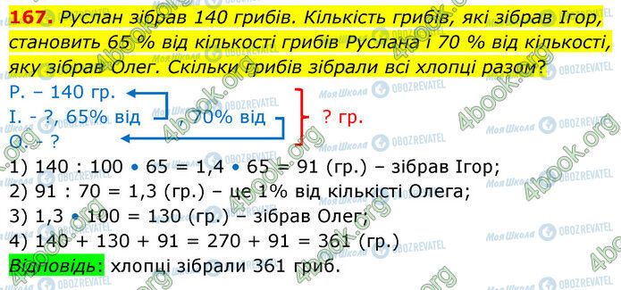 ГДЗ Математика 6 класс страница 167