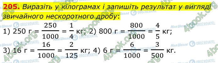 ГДЗ Математика 6 клас сторінка 205