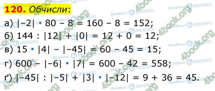 ГДЗ Математика 6 клас сторінка 120