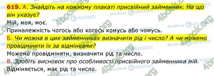 ГДЗ Українська мова 6 клас сторінка 619