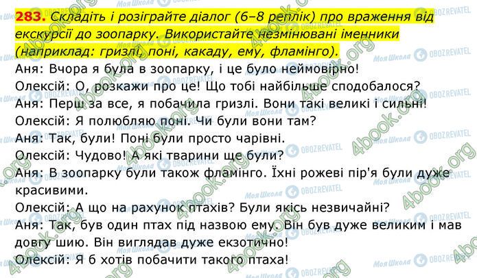 ГДЗ Українська мова 6 клас сторінка 283