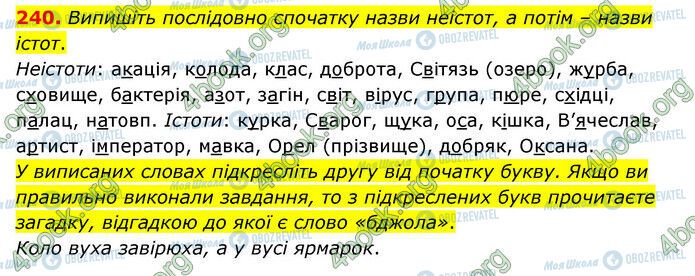 ГДЗ Українська мова 6 клас сторінка 240