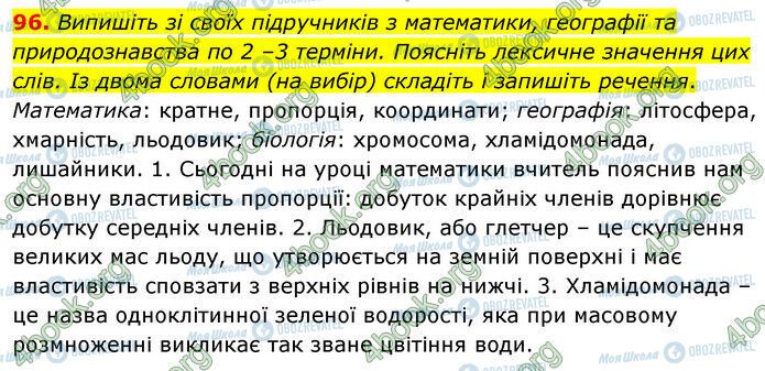 ГДЗ Українська мова 6 клас сторінка 96