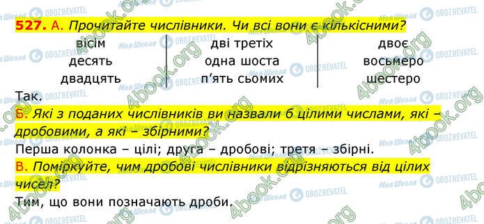 ГДЗ Українська мова 6 клас сторінка 527