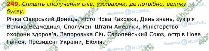 ГДЗ Українська мова 6 клас сторінка 249