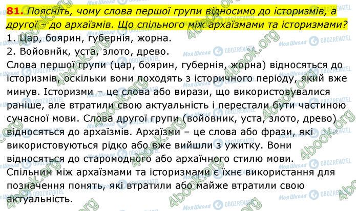 ГДЗ Українська мова 6 клас сторінка 81