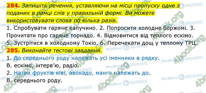 ГДЗ Українська мова 6 клас сторінка 284-285