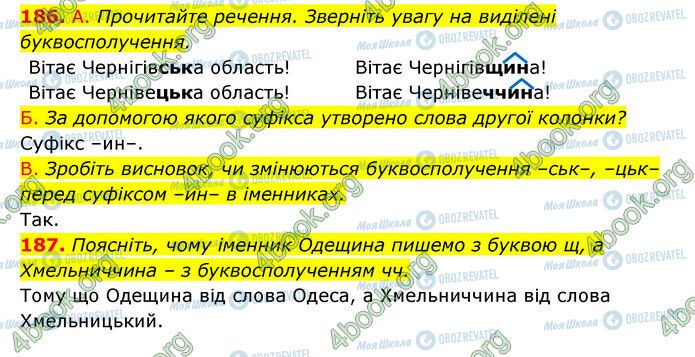 ГДЗ Українська мова 6 клас сторінка 186-187