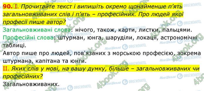 ГДЗ Українська мова 6 клас сторінка 90