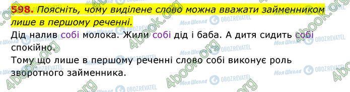 ГДЗ Українська мова 6 клас сторінка 598