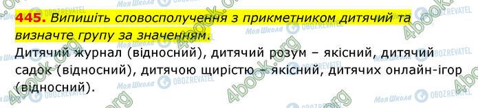 ГДЗ Українська мова 6 клас сторінка 445