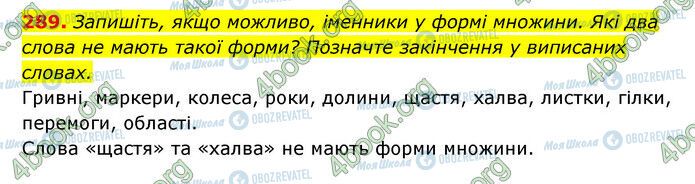 ГДЗ Українська мова 6 клас сторінка 289