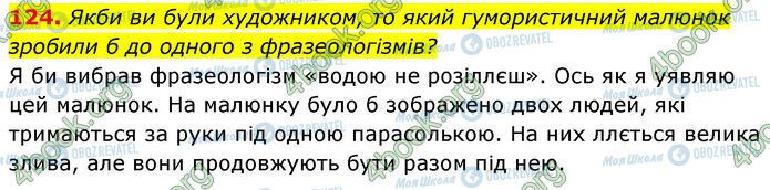 ГДЗ Українська мова 6 клас сторінка 124