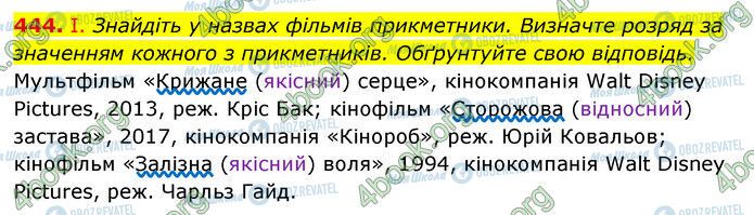 ГДЗ Укр мова 6 класс страница 444