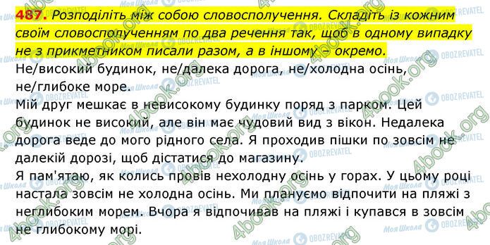 ГДЗ Українська мова 6 клас сторінка 487