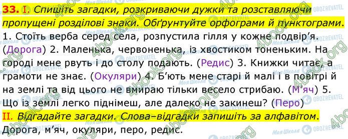 ГДЗ Українська мова 6 клас сторінка 33