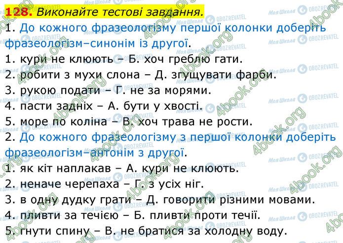 ГДЗ Українська мова 6 клас сторінка 128