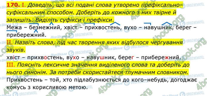 ГДЗ Українська мова 6 клас сторінка 170