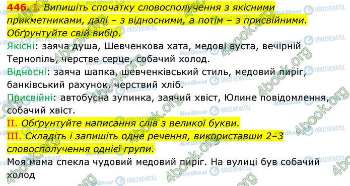 ГДЗ Українська мова 6 клас сторінка 446