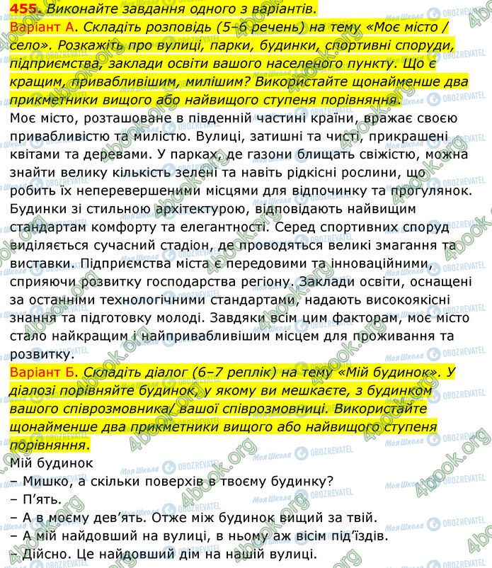 ГДЗ Українська мова 6 клас сторінка 455