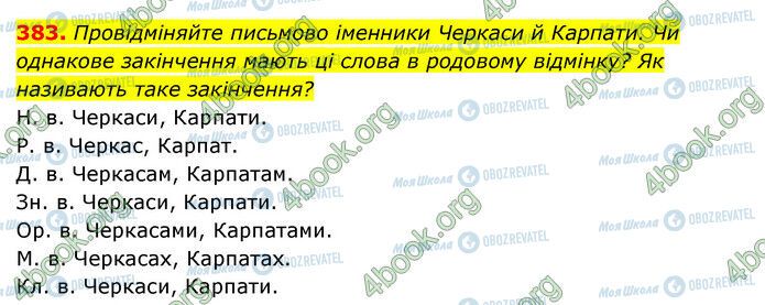 ГДЗ Українська мова 6 клас сторінка 383