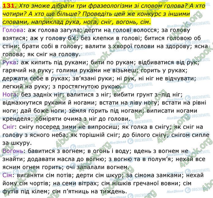 ГДЗ Українська мова 6 клас сторінка 131