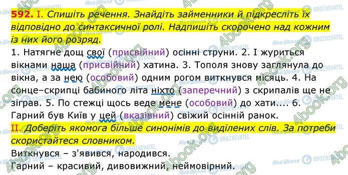 ГДЗ Українська мова 6 клас сторінка 592