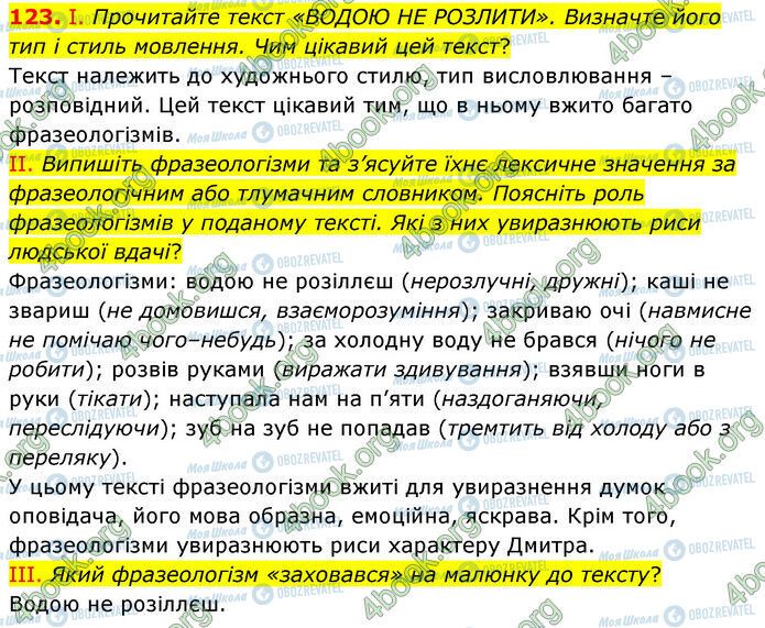 ГДЗ Українська мова 6 клас сторінка 123