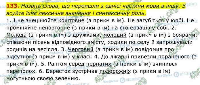 ГДЗ Українська мова 6 клас сторінка 133