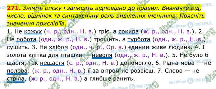 ГДЗ Українська мова 6 клас сторінка 271