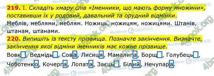 ГДЗ Українська мова 6 клас сторінка 219-220