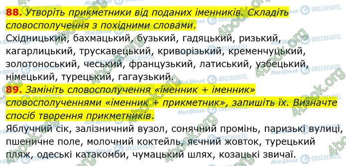 ГДЗ Українська мова 6 клас сторінка 88-89